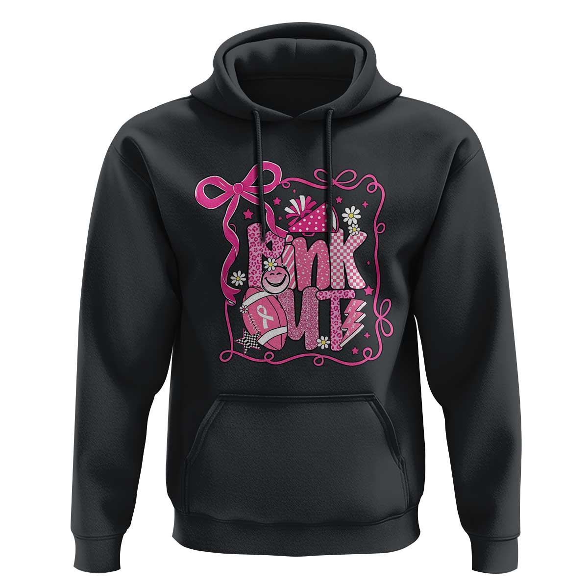 Pink Out Hoodie Football Support Breast Cancer Gift - Wonder Print Shop
