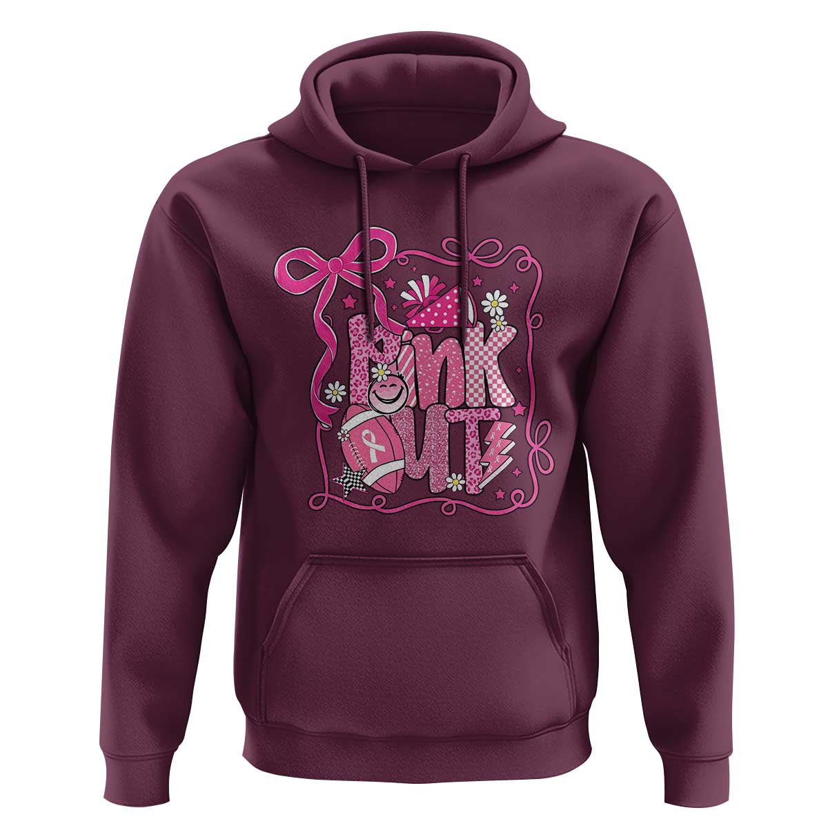 Pink Out Hoodie Football Support Breast Cancer Gift - Wonder Print Shop