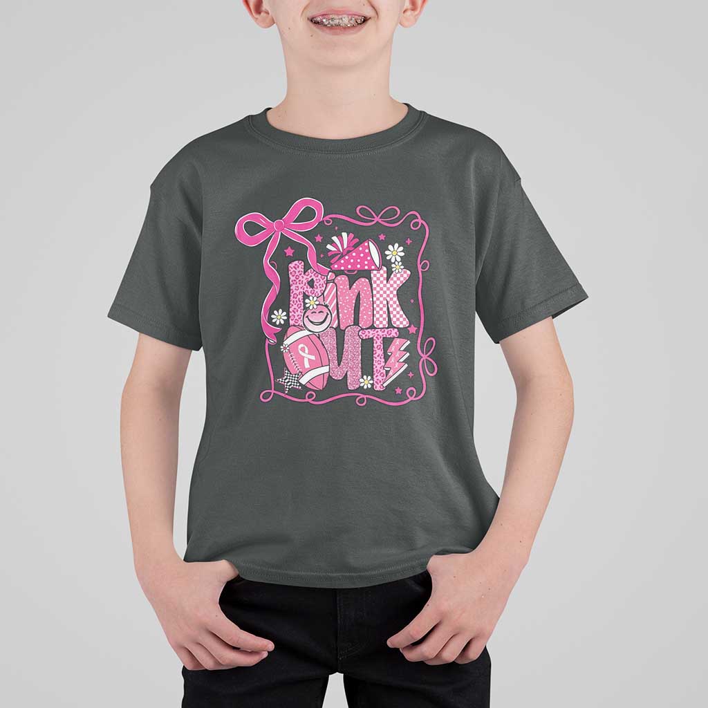 Pink Out T Shirt For Kid Football Support Breast Cancer Gift - Wonder Print Shop