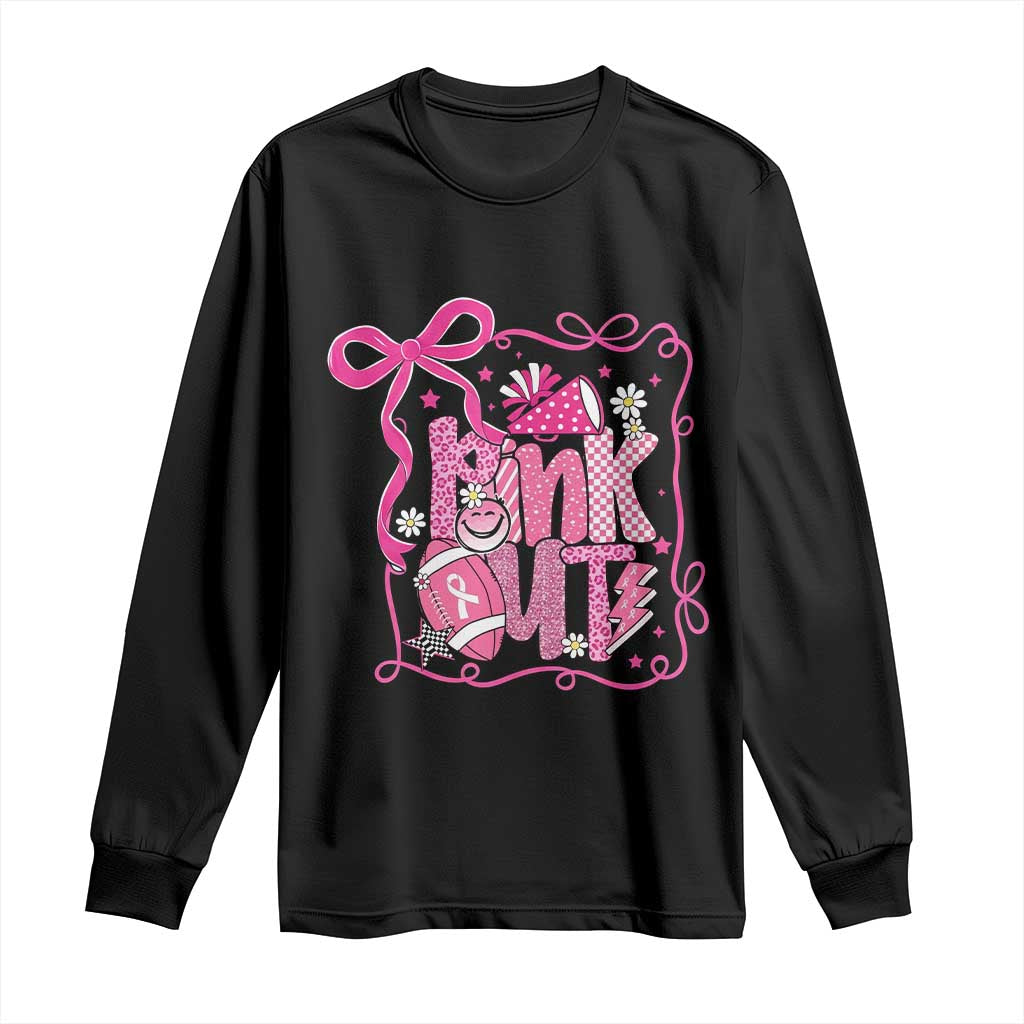 Pink Out Long Sleeve Shirt Football Support Breast Cancer Gift - Wonder Print Shop