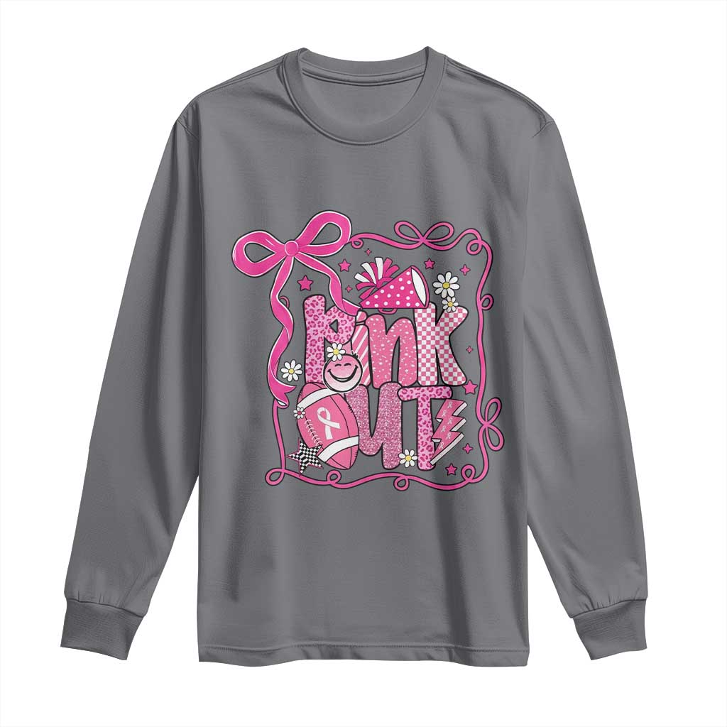 Pink Out Long Sleeve Shirt Football Support Breast Cancer Gift - Wonder Print Shop