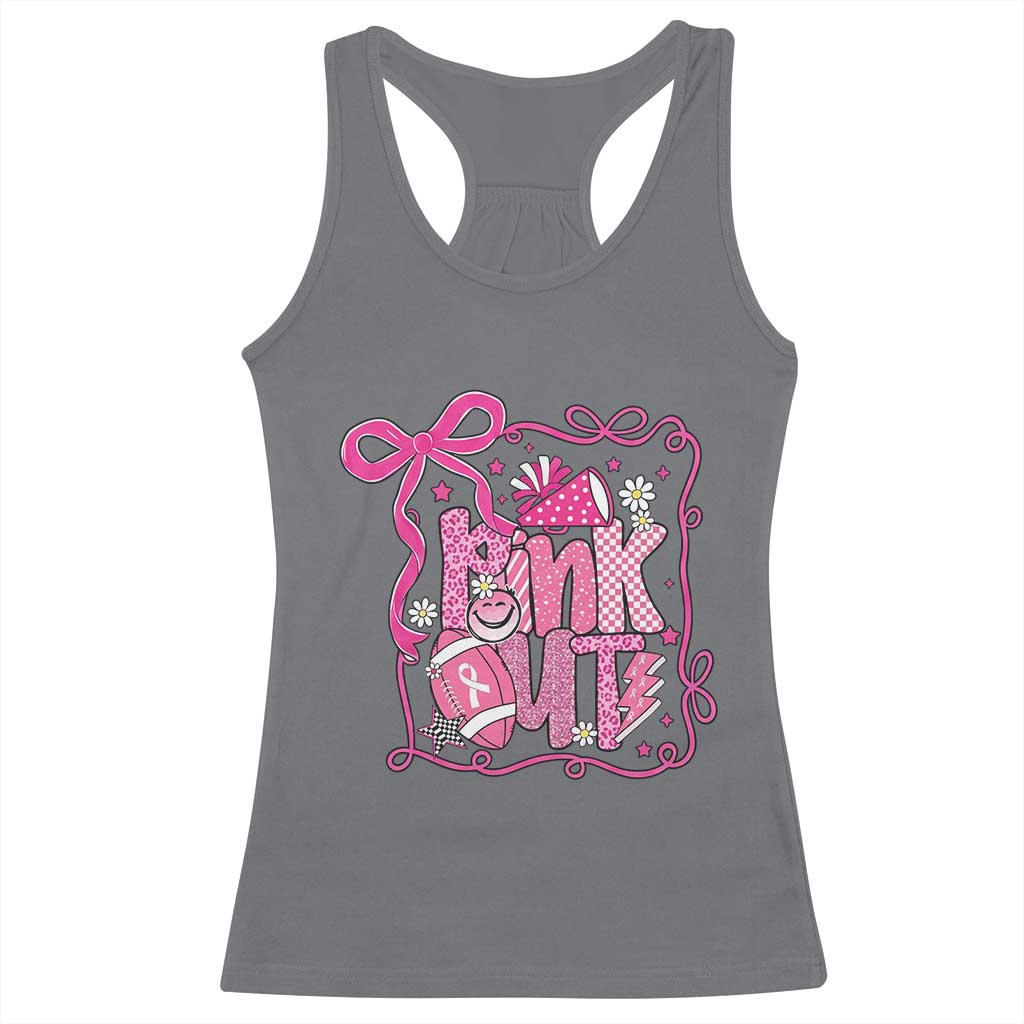 Pink Out Racerback Tank Top Football Support Breast Cancer Gift - Wonder Print Shop