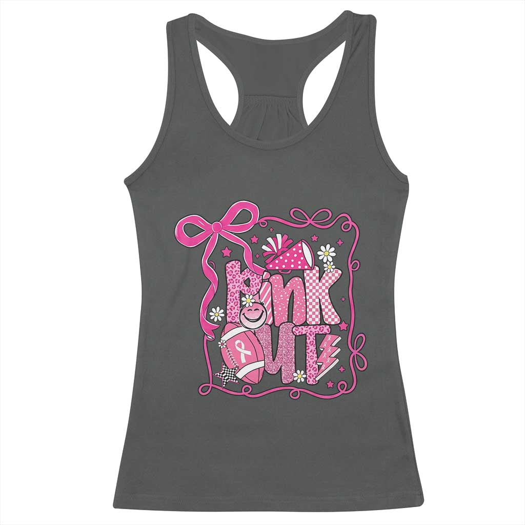 Pink Out Racerback Tank Top Football Support Breast Cancer Gift - Wonder Print Shop