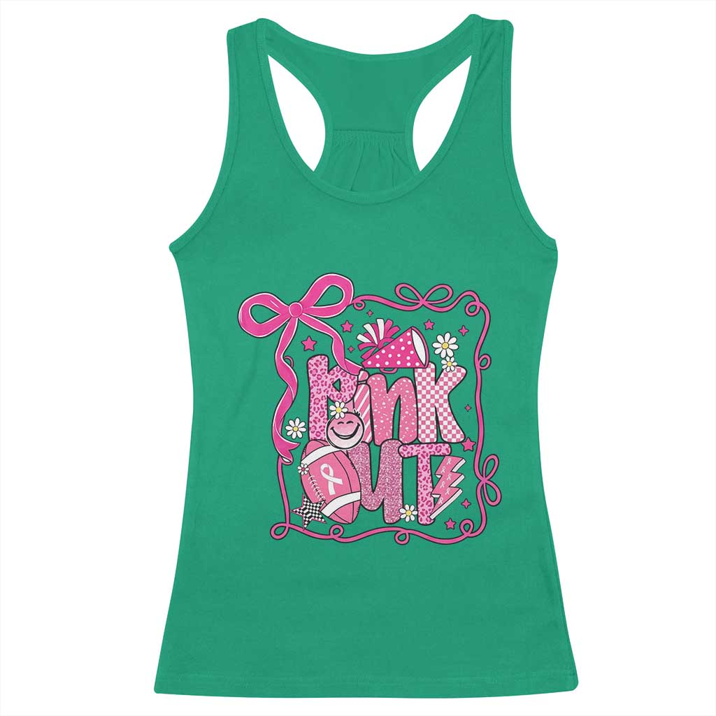 Pink Out Racerback Tank Top Football Support Breast Cancer Gift - Wonder Print Shop