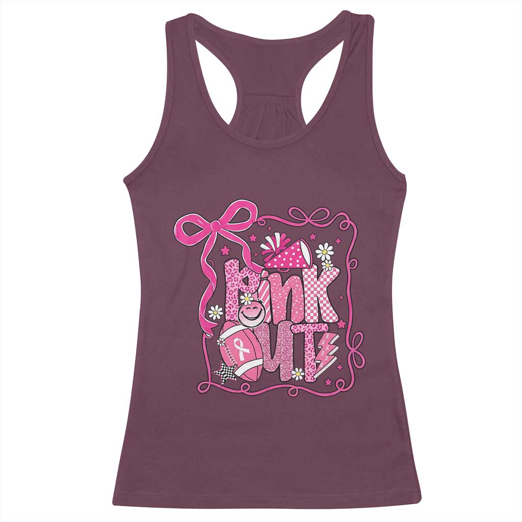 Pink Out Racerback Tank Top Football Support Breast Cancer Gift - Wonder Print Shop