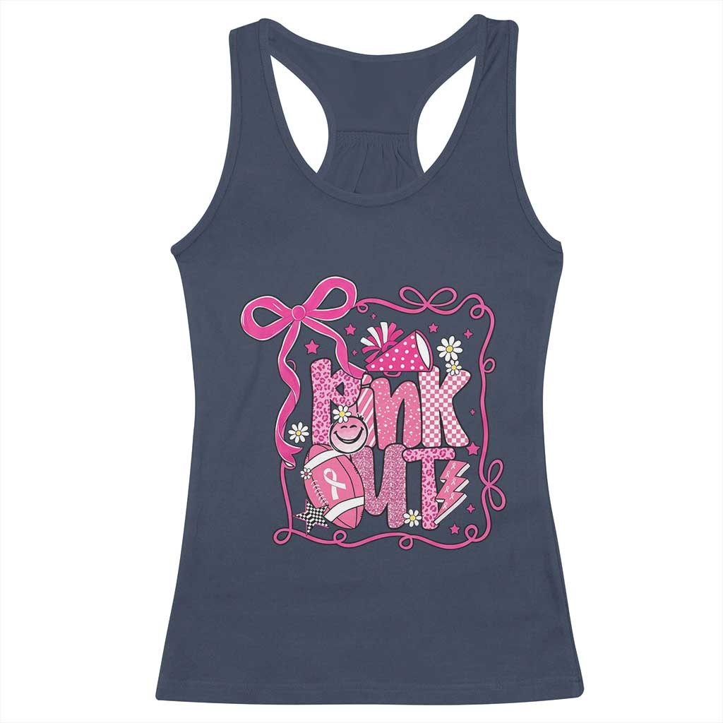 Pink Out Racerback Tank Top Football Support Breast Cancer Gift - Wonder Print Shop