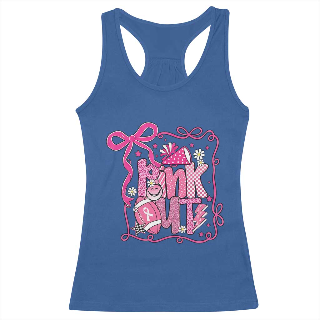 Pink Out Racerback Tank Top Football Support Breast Cancer Gift - Wonder Print Shop