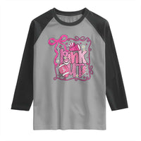 Pink Out Raglan Shirt Football Support Breast Cancer Gift - Wonder Print Shop