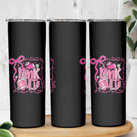 Pink Out Skinny Tumbler Football Support Breast Cancer Gift
