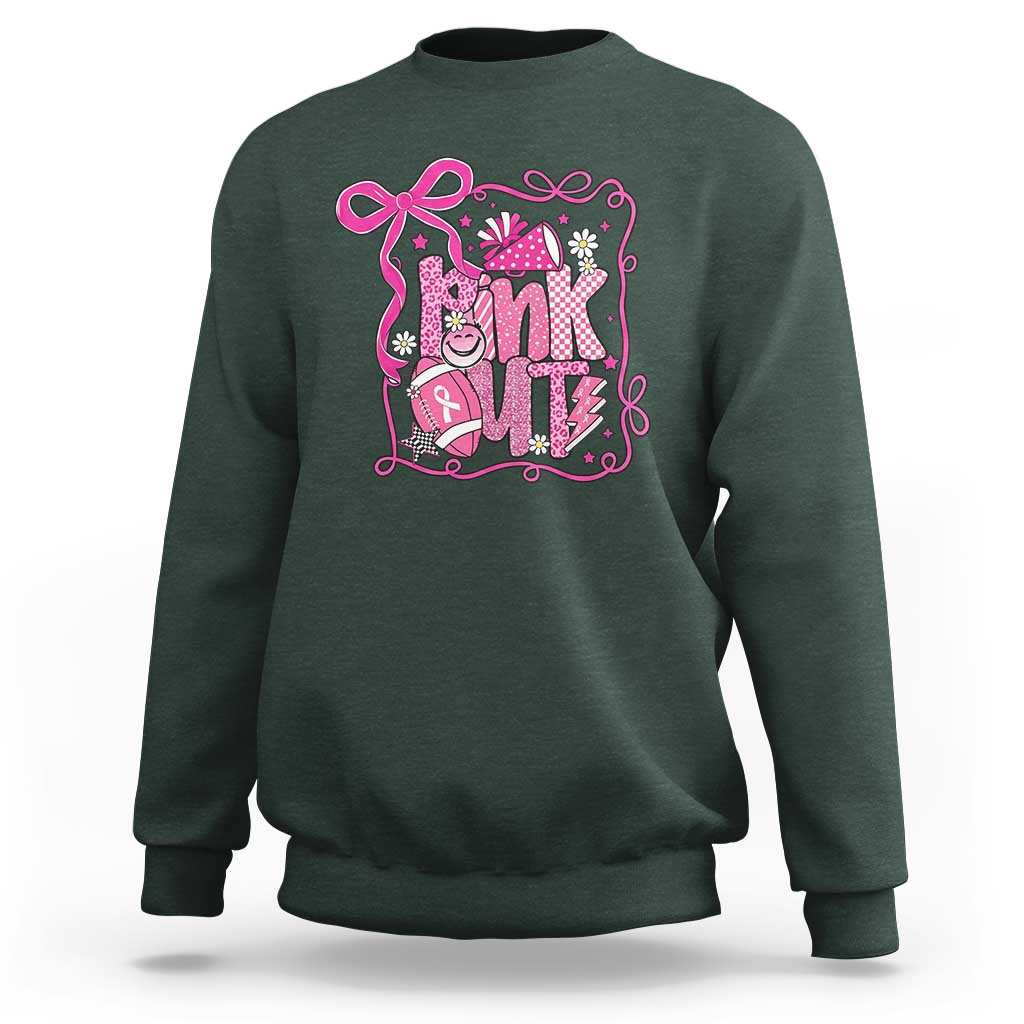 Pink Out Sweatshirt Football Support Breast Cancer Gift - Wonder Print Shop