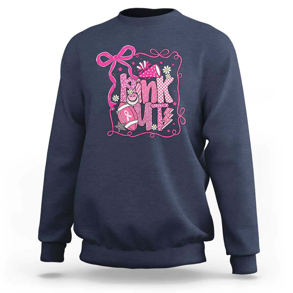 Pink Out Sweatshirt Football Support Breast Cancer Gift - Wonder Print Shop
