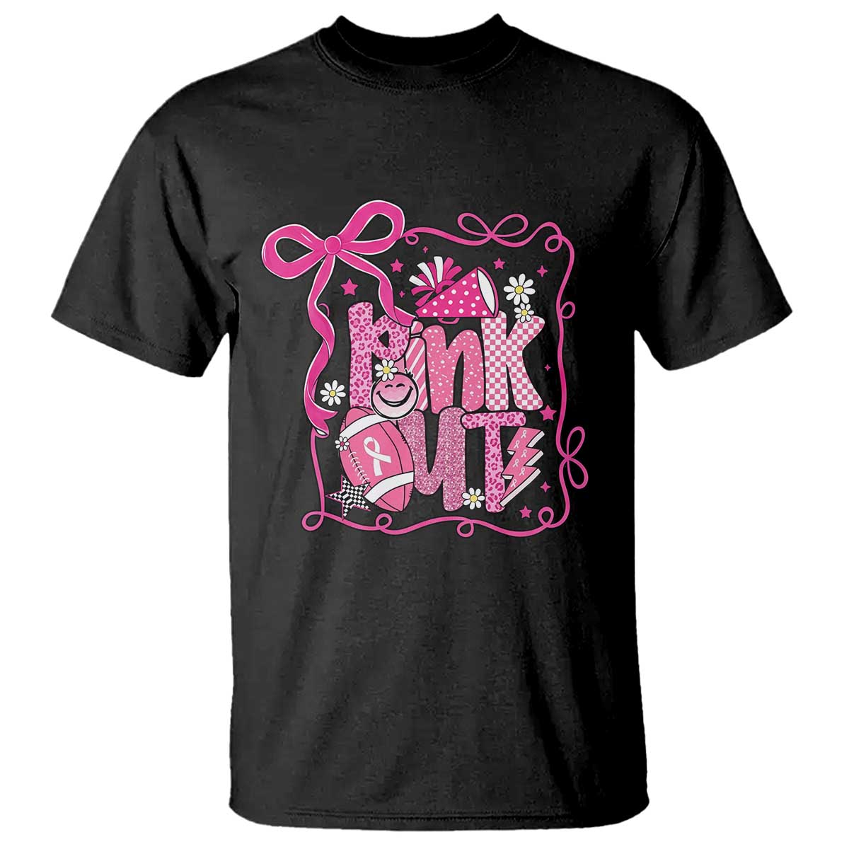 Pink Out T Shirt Football Support Breast Cancer Gift - Wonder Print Shop