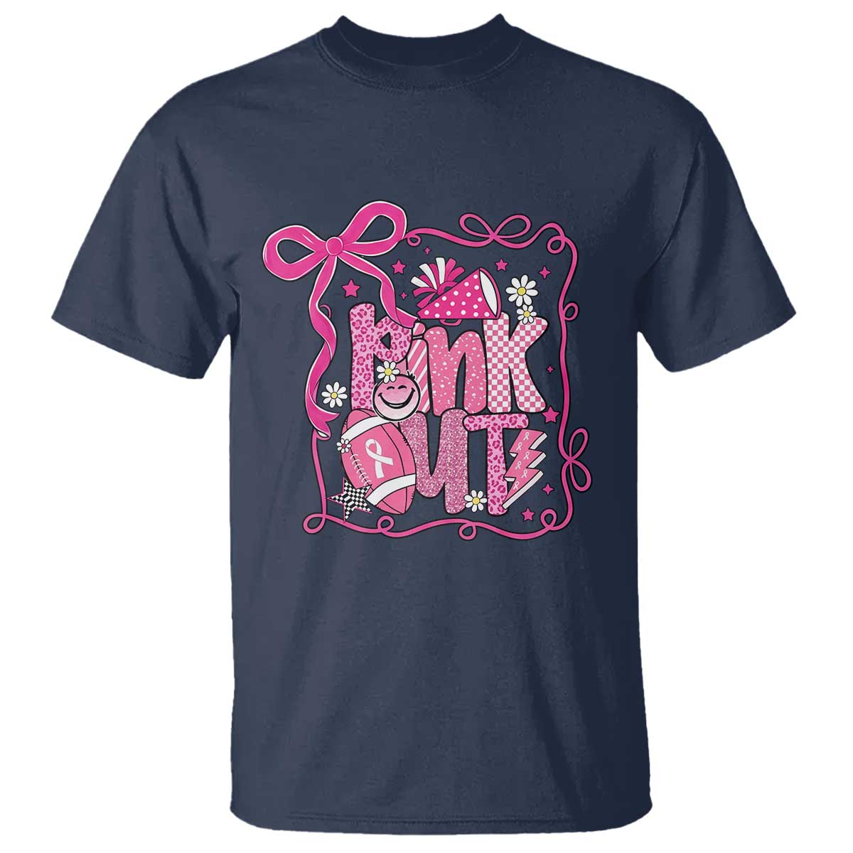 Pink Out T Shirt Football Support Breast Cancer Gift - Wonder Print Shop