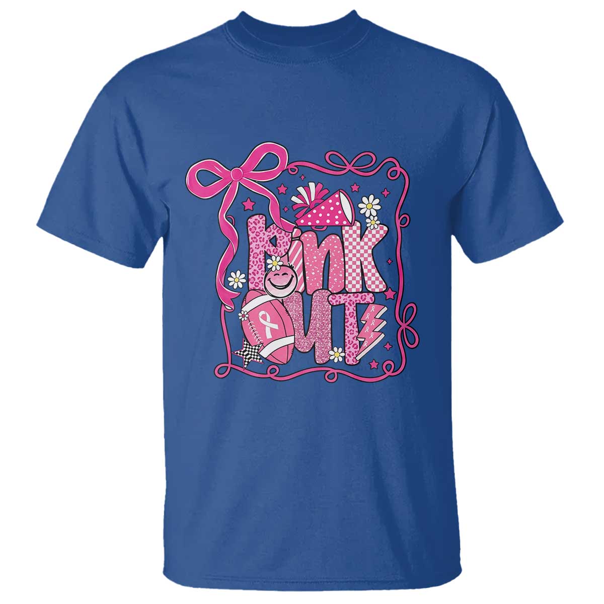 Pink Out T Shirt Football Support Breast Cancer Gift - Wonder Print Shop