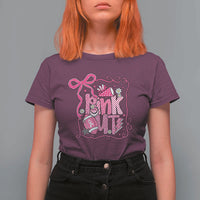 Pink Out T Shirt For Women Football Support Breast Cancer Gift - Wonder Print Shop