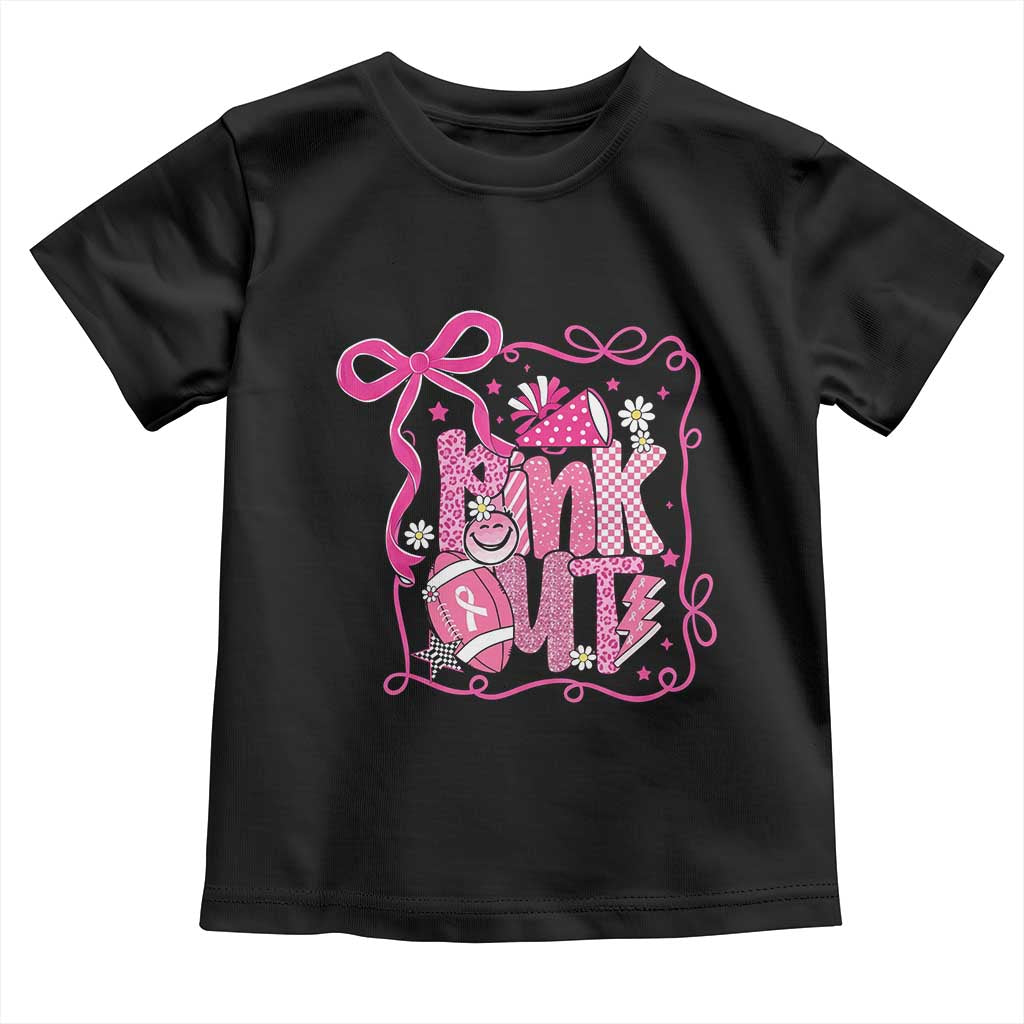 Pink Out Toddler T Shirt Football Support Breast Cancer Gift - Wonder Print Shop