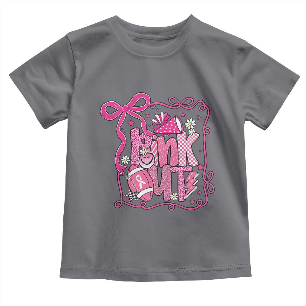 Pink Out Toddler T Shirt Football Support Breast Cancer Gift - Wonder Print Shop