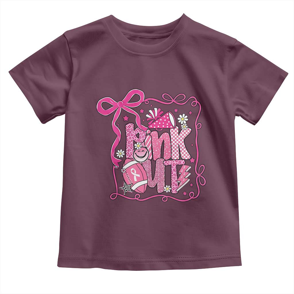 Pink Out Toddler T Shirt Football Support Breast Cancer Gift - Wonder Print Shop