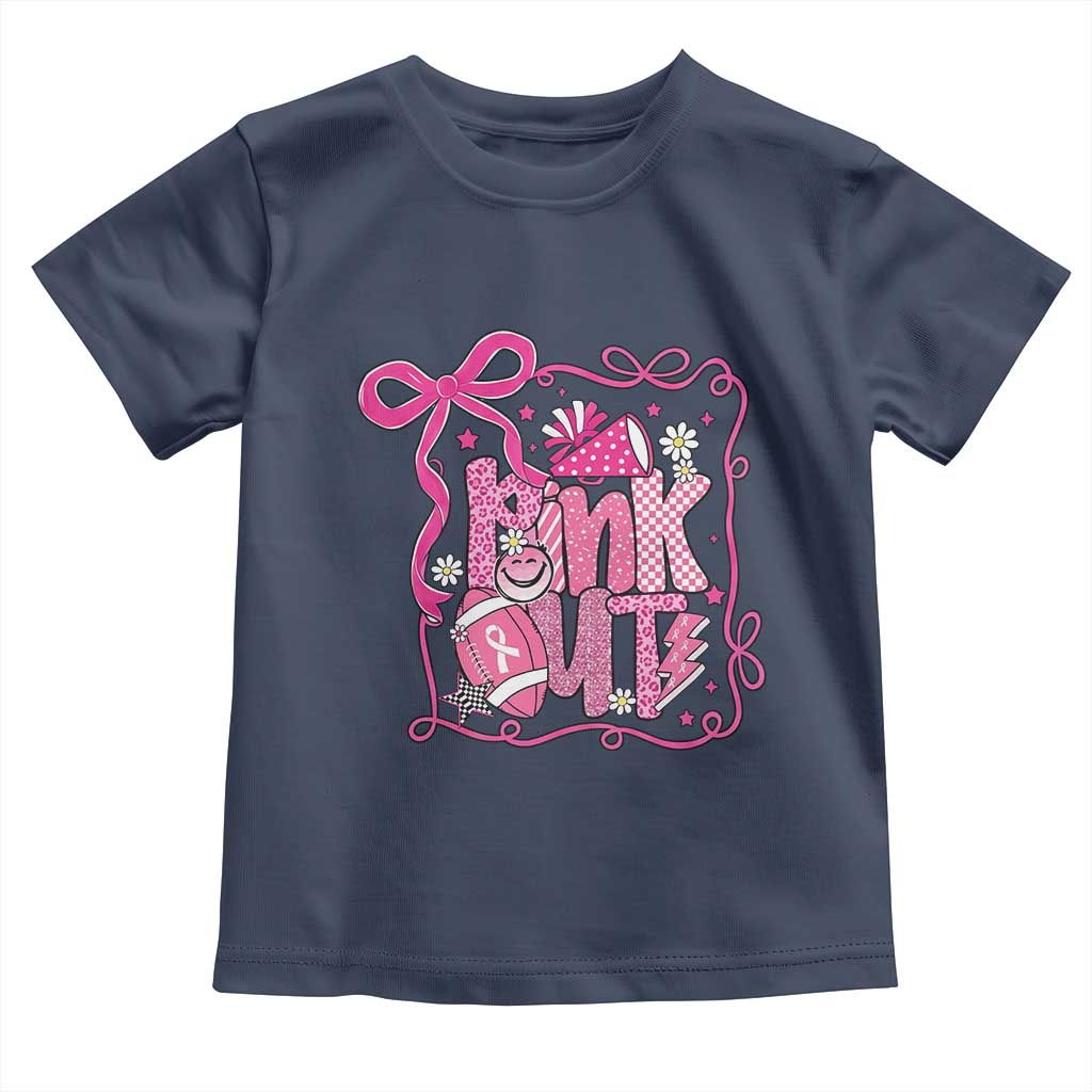 Pink Out Toddler T Shirt Football Support Breast Cancer Gift - Wonder Print Shop
