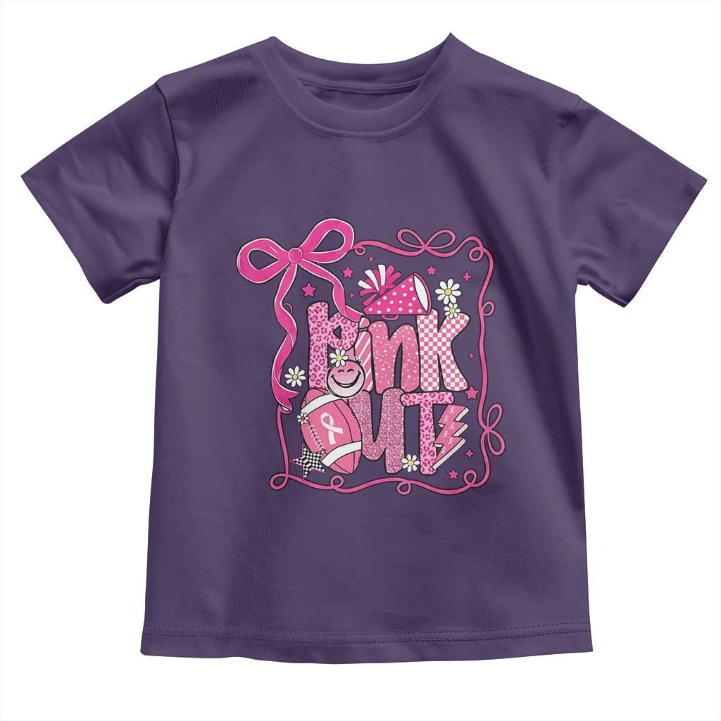 Pink Out Toddler T Shirt Football Support Breast Cancer Gift - Wonder Print Shop