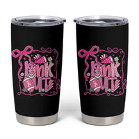 Pink Out Tumbler Cup Football Support Breast Cancer Gift