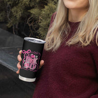 Pink Out Tumbler Cup Football Support Breast Cancer Gift