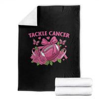 Tackle Cancer Throw Blanket Football Breast Cancer Awareness Pink Ribbon - Wonder Print Shop