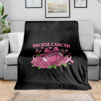 Tackle Cancer Throw Blanket Football Breast Cancer Awareness Pink Ribbon - Wonder Print Shop