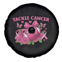 Tackle Cancer Spare Tire Cover Football Breast Cancer Awareness Pink Ribbon - Wonder Print Shop