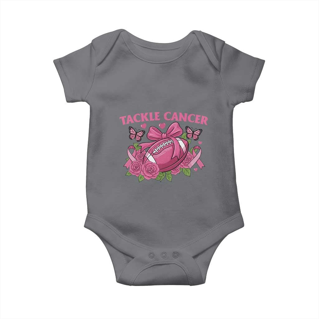 Tackle Cancer Baby Onesie Football Breast Cancer Awareness Pink Ribbon - Wonder Print Shop