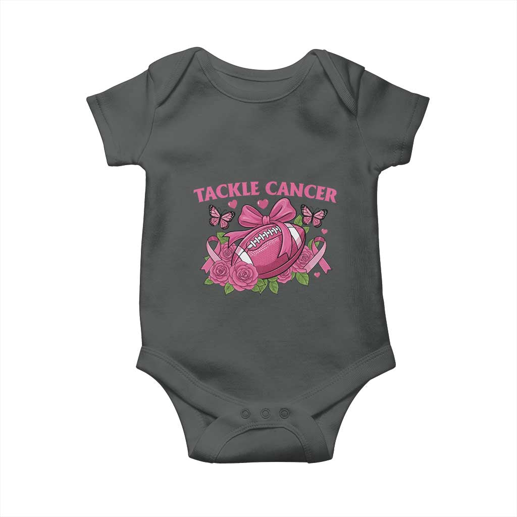 Tackle Cancer Baby Onesie Football Breast Cancer Awareness Pink Ribbon - Wonder Print Shop