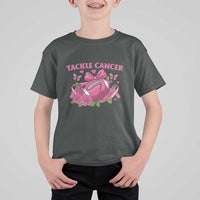 Tackle Cancer T Shirt For Kid Football Breast Cancer Awareness Pink Ribbon - Wonder Print Shop