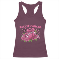 Tackle Cancer Racerback Tank Top Football Breast Cancer Awareness Pink Ribbon - Wonder Print Shop
