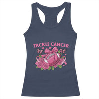 Tackle Cancer Racerback Tank Top Football Breast Cancer Awareness Pink Ribbon - Wonder Print Shop