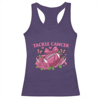 Tackle Cancer Racerback Tank Top Football Breast Cancer Awareness Pink Ribbon - Wonder Print Shop