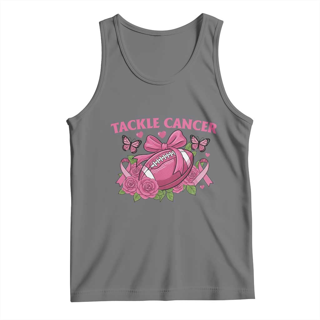Tackle Cancer Tank Top Football Breast Cancer Awareness Pink Ribbon - Wonder Print Shop