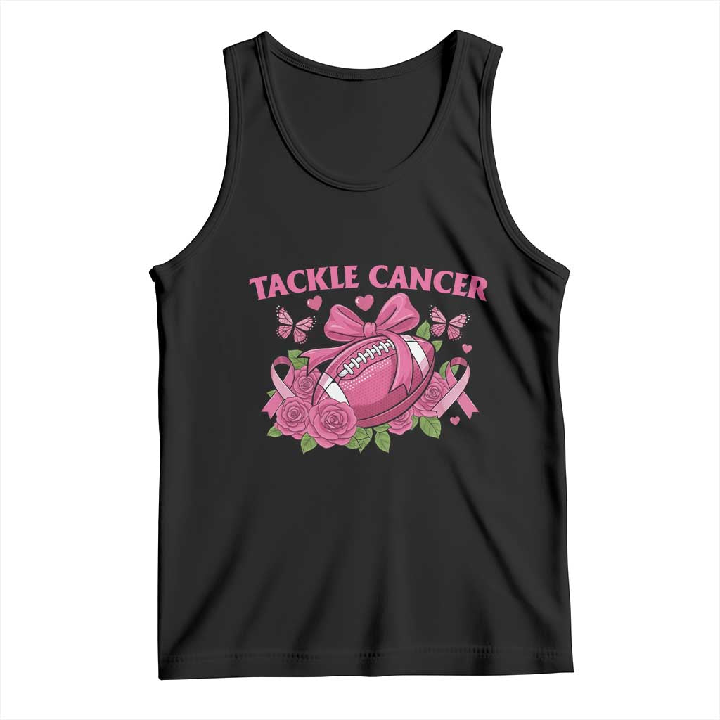 Tackle Cancer Tank Top Football Breast Cancer Awareness Pink Ribbon - Wonder Print Shop