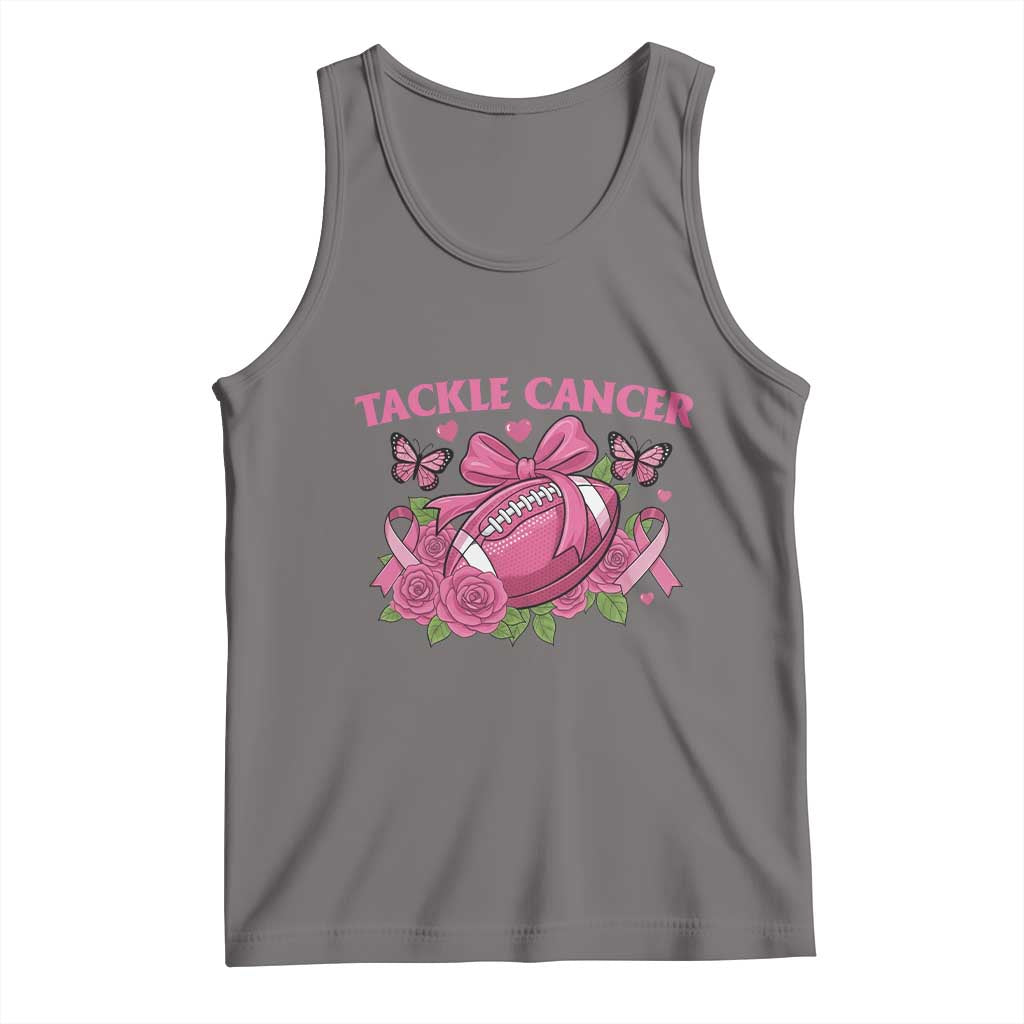 Tackle Cancer Tank Top Football Breast Cancer Awareness Pink Ribbon - Wonder Print Shop