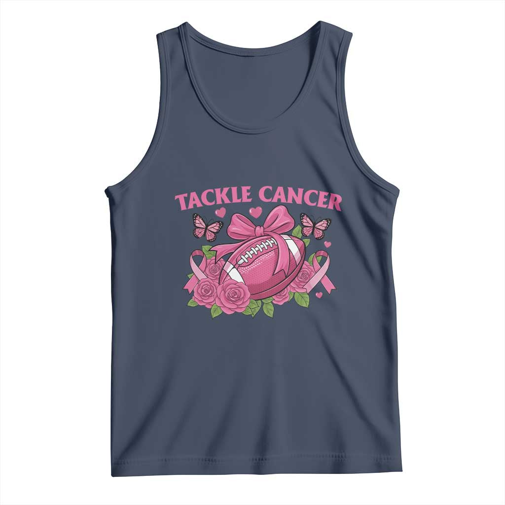 Tackle Cancer Tank Top Football Breast Cancer Awareness Pink Ribbon - Wonder Print Shop