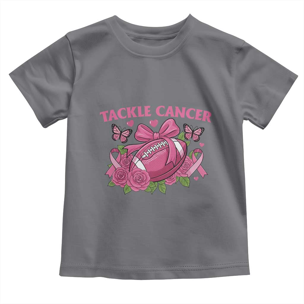 Tackle Cancer Toddler T Shirt Football Breast Cancer Awareness Pink Ribbon - Wonder Print Shop