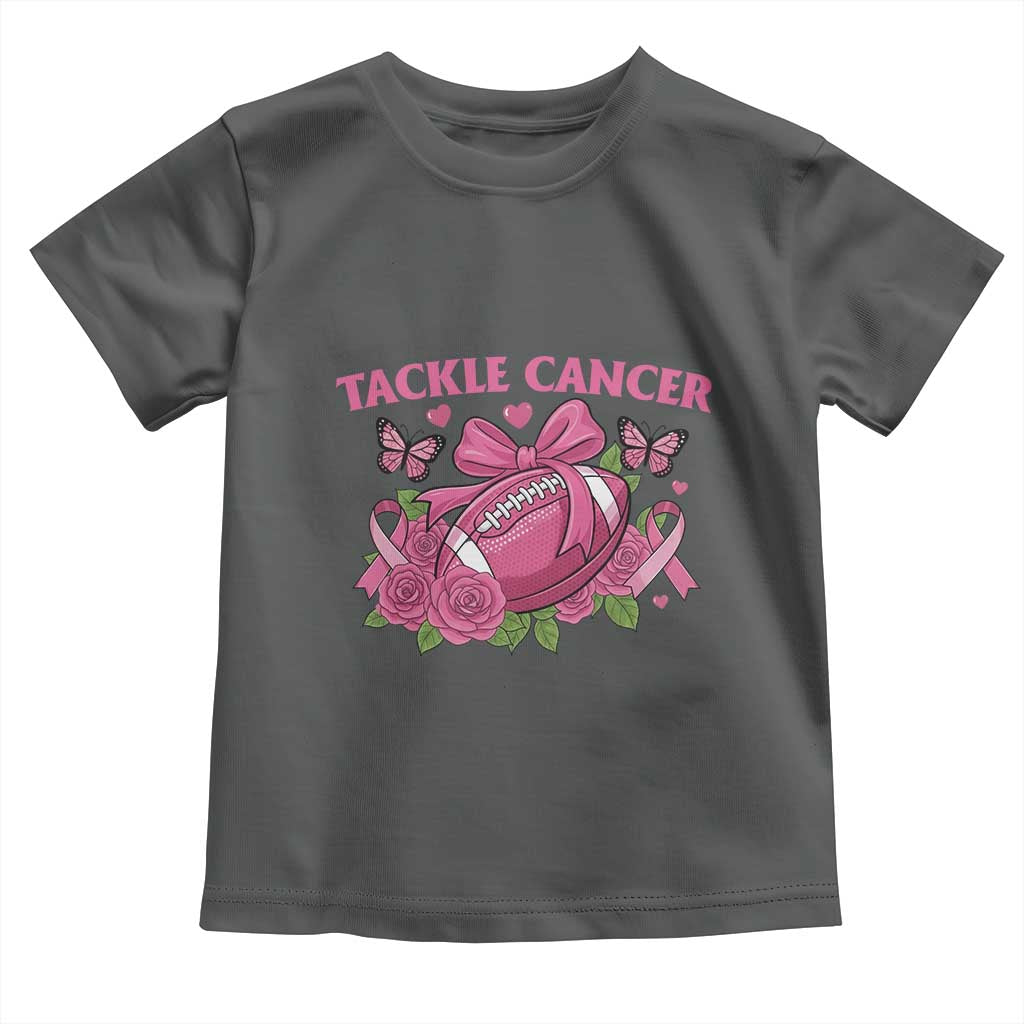 Tackle Cancer Toddler T Shirt Football Breast Cancer Awareness Pink Ribbon - Wonder Print Shop