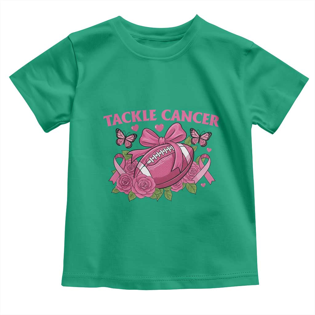 Tackle Cancer Toddler T Shirt Football Breast Cancer Awareness Pink Ribbon - Wonder Print Shop