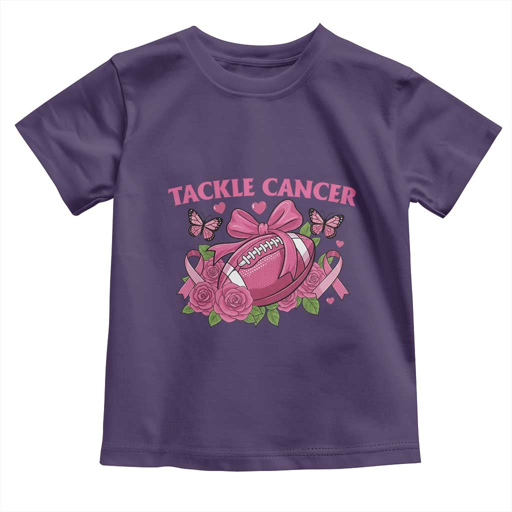 Tackle Cancer Toddler T Shirt Football Breast Cancer Awareness Pink Ribbon - Wonder Print Shop