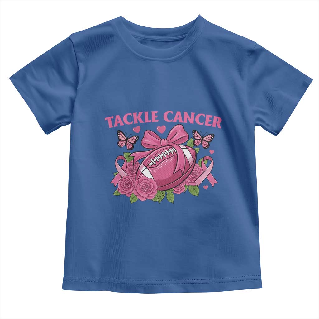 Tackle Cancer Toddler T Shirt Football Breast Cancer Awareness Pink Ribbon - Wonder Print Shop