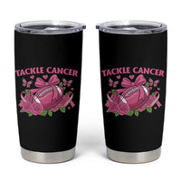 Tackle Cancer Tumbler Cup Football Breast Cancer Awareness Pink Ribbon