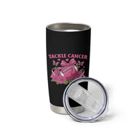 Tackle Cancer Tumbler Cup Football Breast Cancer Awareness Pink Ribbon