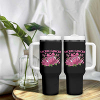 Tackle Cancer Tumbler With Handle Football Breast Cancer Awareness Pink Ribbon