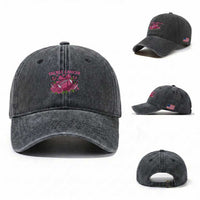 Tackle Cancer Washed Cotton Baseball Cap Football Breast Cancer Awareness Pink Ribbon