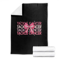 October Tackle Cancer Football Breast Cancer Awareness Throw Blanket - Wonder Print Shop