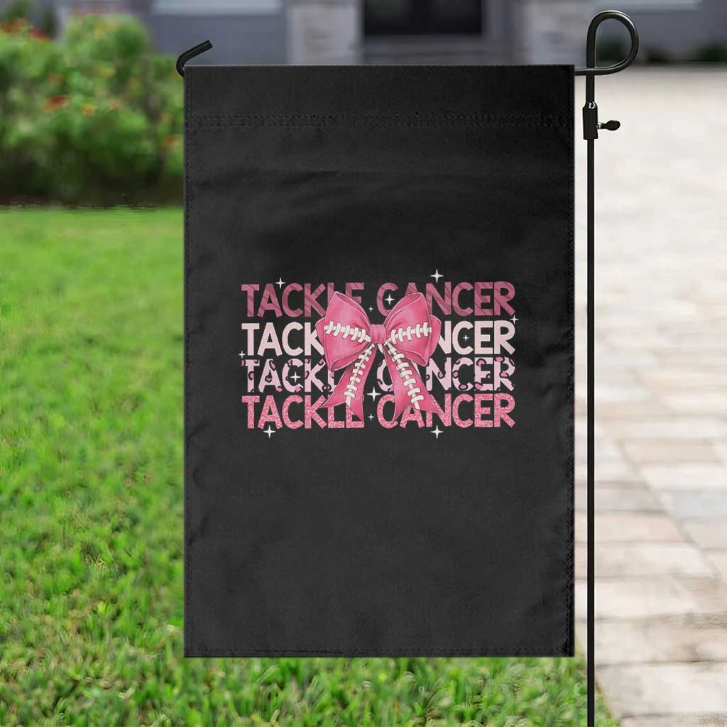 October Tackle Cancer Football Breast Cancer Awareness Garden Flag - Wonder Print Shop